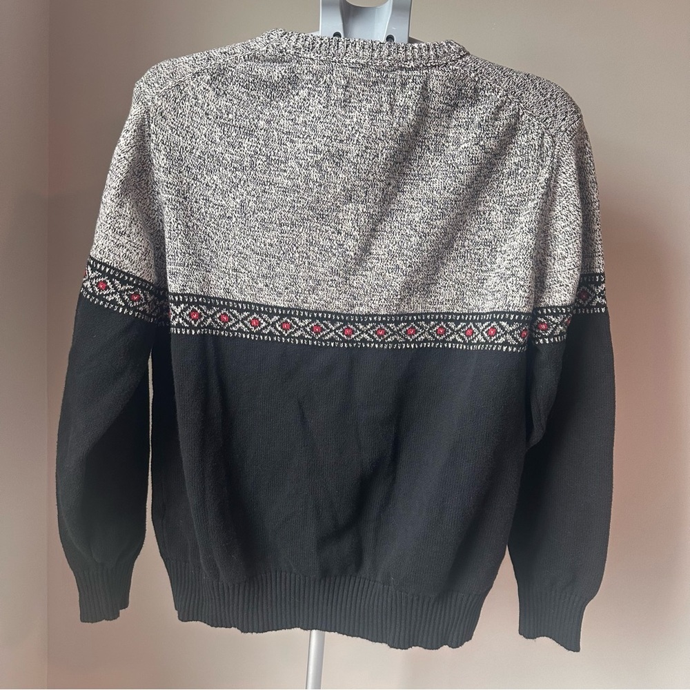 Weatherproof Vintage Cotton Reindeer Snowflake Sweater Large Nordic Holiday Knit - Picture 2 of 6